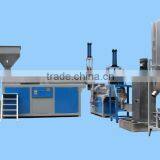 Poland hot sale HDPE/LDPE bottle double stage waste plastic recycle granulating line
