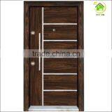 Wooden Steel Doors, Wooden Door Armoured Door With Aluminum Strips, Home Security Door