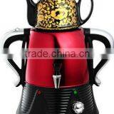 4.0L Electric Russian S/s Samovar CA-800G Red With Ceramic Teapot