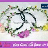 Braid&elastic Rubber Band/Fabric Rose Flower/leaf Wreath thumbnail-1