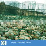 PVC coated wire hot dipped galvanized wire galfan wire Gabion Mesh With stone for protection