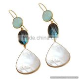 White South Sea Shell Pearl Silver Drop Dangle Earrings Jewelry