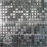Cheap Wholesale Black and Grey 15x15mm Aluminium Metal Mosaic for Kitchen Decoration/mosaic Tiles thumbnail-1