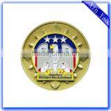 Promotional Custom Made Eagle Logo Gold Plating Zinc Alloy Enamel Coin