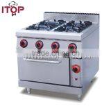 Stainless Steel 4 Burner Gas Cooker With Oven