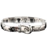 Noproblem P020 FDA scalar energy fashion jewelry magnetic bead power metal charm silver bracelet
