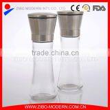 Long Bottle Glass Salt and Pepper Grinder Set , Wholesale Stainless Steel Pepper Mill , High Quality Salt and Pepper Shaker