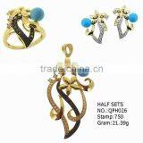 QPH026 Hotsell Dubai Golden Pearl Jewelry Set,18k Solid Gold thumbnail-1