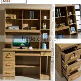 Self Assembling With Bookshelf and Drawer Writing Desk thumbnail-2