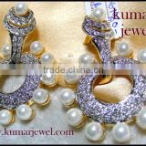 Imitation Diamond And Pearl Earrings