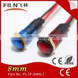 Plastic Waterproof 8mm 230v Yellow Blue Red Green White Led Motorcycle Signal Light thumbnail-1