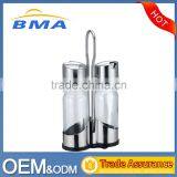 2 Pcs Glass Bottle Comdiment Set/Oil and Vinegar Cruet Set/Spice Set