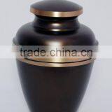 Metal Brass Funeral Caskets and Urns Black Cremation Urns With Front Broad Border On The Front thumbnail-1