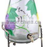 5L Glass Juice Dispenser With Brass Rack thumbnail-1