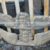 Antique Wooden Carving Angel Wall Relief Sculpture thumbnail-2