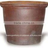 AWR Large black clay pot- Tall dark clay pot- Giant Outdoor Pots