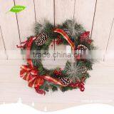 GNW CHWR-1605040 Wholesale Artificial Christmas Wreaths With Cherry Pine Cone Ball and Bowknot thumbnail-2