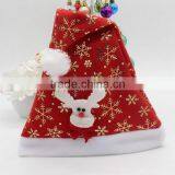 China Suppliers Set of 3 Polyester Xmas Cap Wool Felt Christmas Hat With Snowflake Santa Claus Snowman Reindeer for Newborn thumbnail-3