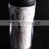 Plastic Paper Insert Coffee Thermos Travel Mug 12Oz thumbnail-1