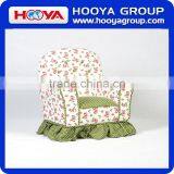 Farmhouse Style Kids Sofa,flower +green Bottom White Dots Cushion,W61cm* D43cm* H48cm,canvas+sponge+crude Wood thumbnail-1