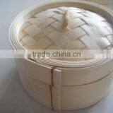 5" Diameter Chinese Natural Designed Bamboo Dim Sum Steamer thumbnail-4