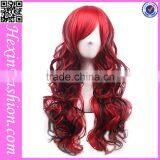 Newest Red Mixed Black Body Wave Cosplay Wig Wholesale thumbnail-2