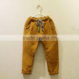 Spring Autumn Winter Children Linen/cotton Trousers Casual Pants Warm Elastic Waist Pants thumbnail-4