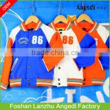 children's winter apparel Boy's fashion stylish baseball overcoat jacket v-neck casual sweatshirt with patch applique work