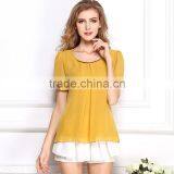 Latest Hot Sell European Summer Hot Sale Style Fashion Women Fancy Casual Lace Lady Shirts thumbnail-5