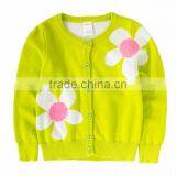 Latest Fancy Flowers Jacquard Girls Kids Knitting Cardigan Sweater thumbnail-2