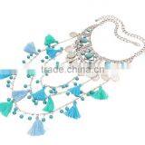 Zm34112a Fashion Women Resin Layered Long Tassel Necklace Jewelry thumbnail-2