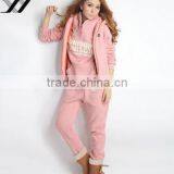 OEM Wholesale Fashion Womens 3PCS Suit Autumn Winter Casual Sports Hoodies Top + Vest + Pants thumbnail-1