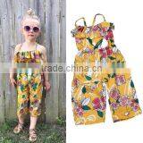 S33623W Cute Baby Rompers Summer Ruffled Flower Girl Long Pants Jumpsuit thumbnail-1