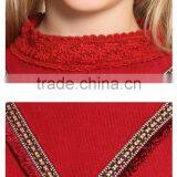 S32503W Hight Quality 100% Cotton Baby Girls Sweater Design Embroidery V-neck Kids Sweaters thumbnail-4