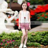 S60734B Child Sleeveless Lace Hollow Out White Waistcoat Girls Summer T-shirt thumbnail-1