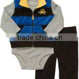 NEW Bodysuit Vest Pants Baby Boy Bulldozer Stripes thumbnail-1