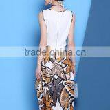 2016 Hot Sale Special Design Sleeveless Contrast Color Wide A-line Middle and Long Dress thumbnail-3