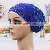 Wholesale-Women's Lady Girls Muslim Arab Decorative Head Wrap Headscarf Cap Islamic Hijab Turban thumbnail-5