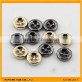 Gold Black 10mm 4-Holes Round Custom Metal Shirt Buttons For Garment thumbnail-1