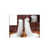 Custom One Sleeve Sheath Chiffon Real Sample Wedding Dresses With Beadings thumbnail-1