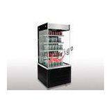Vertical Open Display Cases For Beverage / Milk , Square 4 Shelves Open Display Cooler