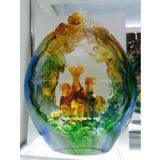 Three Sheep Bring Prosperity Liuli Lead Crystal Craft for Decorations