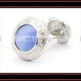 Fgift Articles Made of Metal Light Blue Cats Eye Stone Cufflinks thumbnail-1