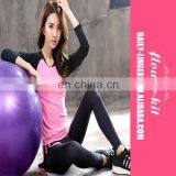 Fashion Women Quick Dry Yoga Sets Running Clothes Full Length T Shirts Fake Yoga Pants Fitness Sports Suit thumbnail-2
