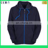 Customized winter zipper hoody 100% cotton high quality blue zip up hoodie jacket- 6 Years Alibaba Experience