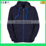 Customized winter zipper hoody 100% cotton high quality blue zip up hoodie jacket- 6 Years Alibaba Experience