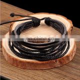 Handmade Retro Leather Bracelets and Bangles for Women Boy Multi Layer Hand Wear Unisex pulseras