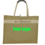 Cotton Handle Grocery Tote Waterproof Jute Bag With Zipper thumbnail-1