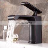 Modern Single Handle Waterfall Deck Mounted Square Sink Faucet Bathroom Brass Basin Tap thumbnail-3