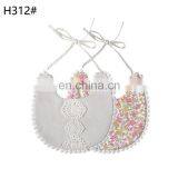 Fashion Cotton Linen Feeding Lace-Up Bibs For Baby thumbnail-3